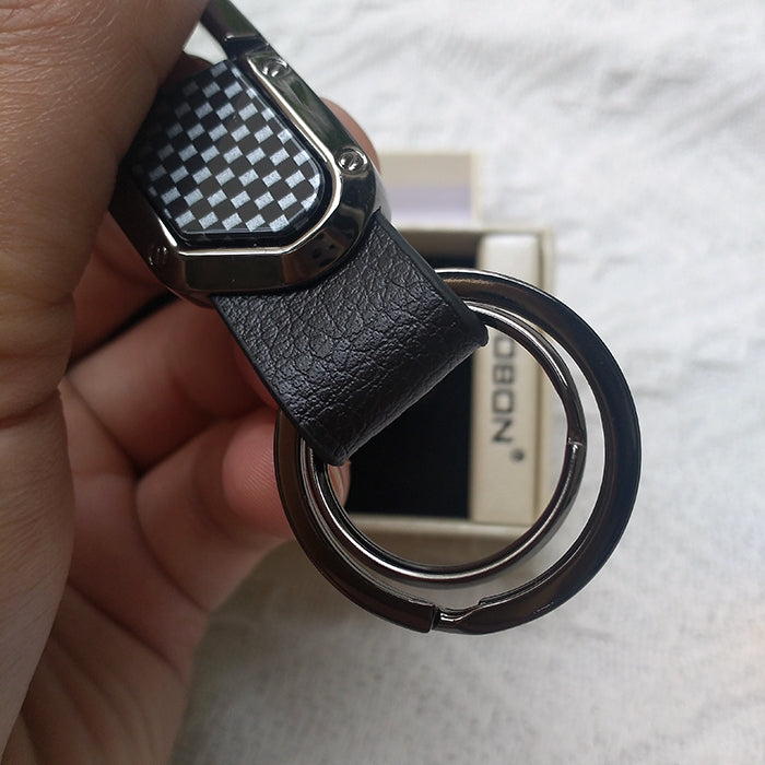 Business Men's Double Ring Metal Keychain