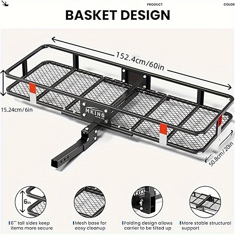 HeavyDuty Foldable Hitch Cargo Carrier with Waterproof Bag
