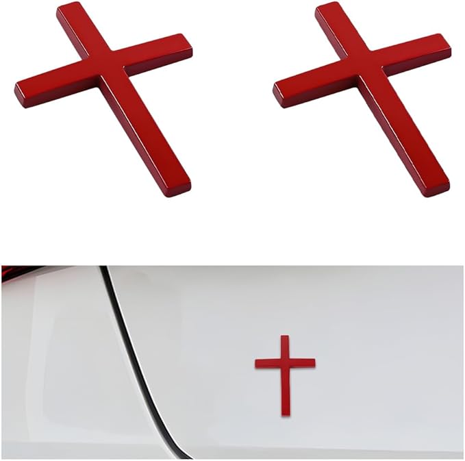 3D Metal Cross Car Sticker
