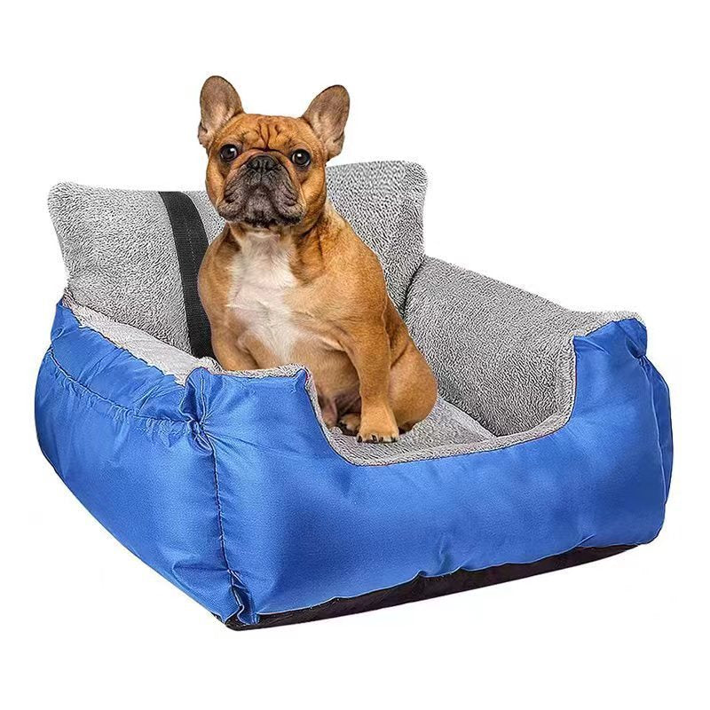 Dog Car Seat for Small Dogs with Storage Pockets and Adjustable Clip-On Leash Dog Booster Seats Bed