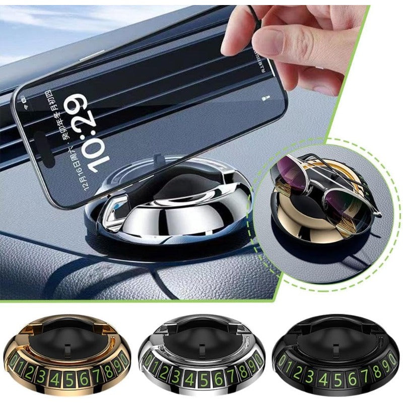 2-in-1 Dashboard Phone Holder & Hidden Number Plate