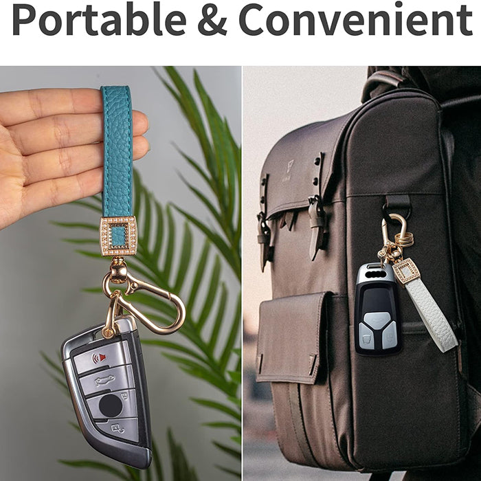 Women's Leather Keychain for Car Keys