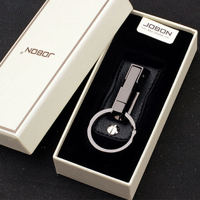 Mens Leather Keychain for Belt