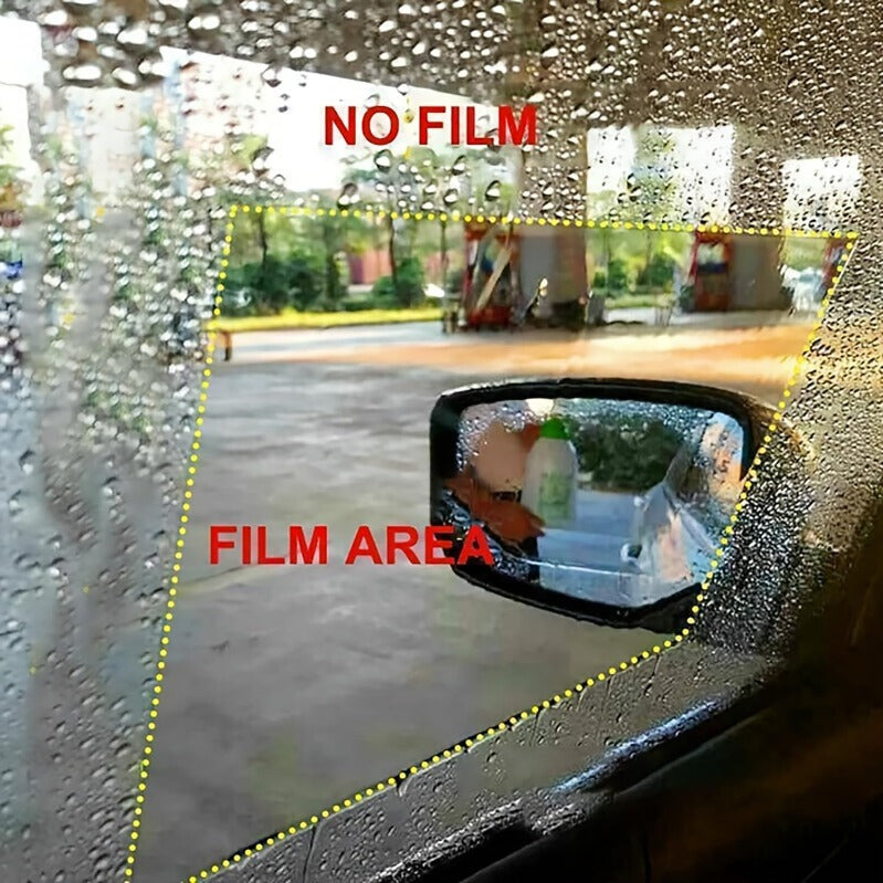 Anti-Fog & Rainproof Mirror Film Kit – 4-Piece PET Visibility Set