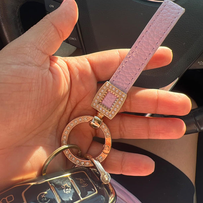 Women's Leather Keychain for Car Keys