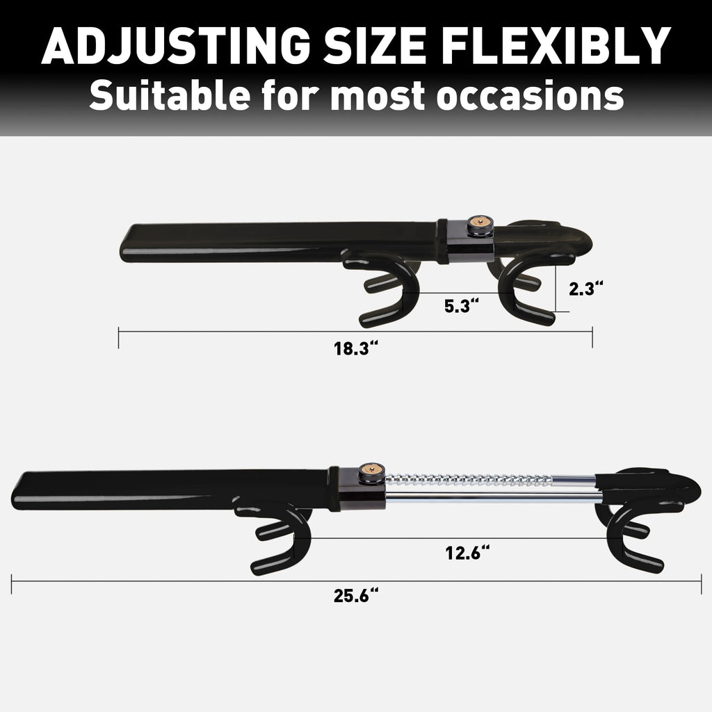 Heavy Duty Steering Wheel Lock Anti-Theft Car Device Security For Cars Trucks Vans and SUVs with 3 Keys