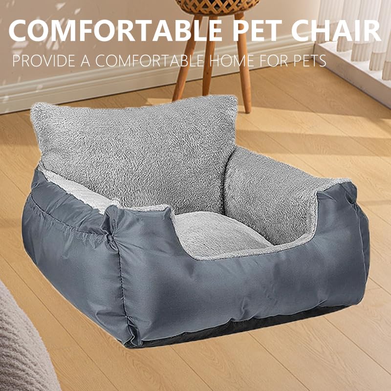 Dog Car Seat for Small Dogs with Storage Pockets and Adjustable Clip-On Leash Dog Booster Seats Bed