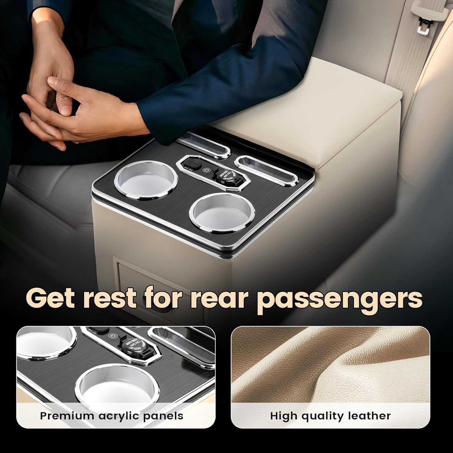 Rear Center Console For Car Minivan Van Truck