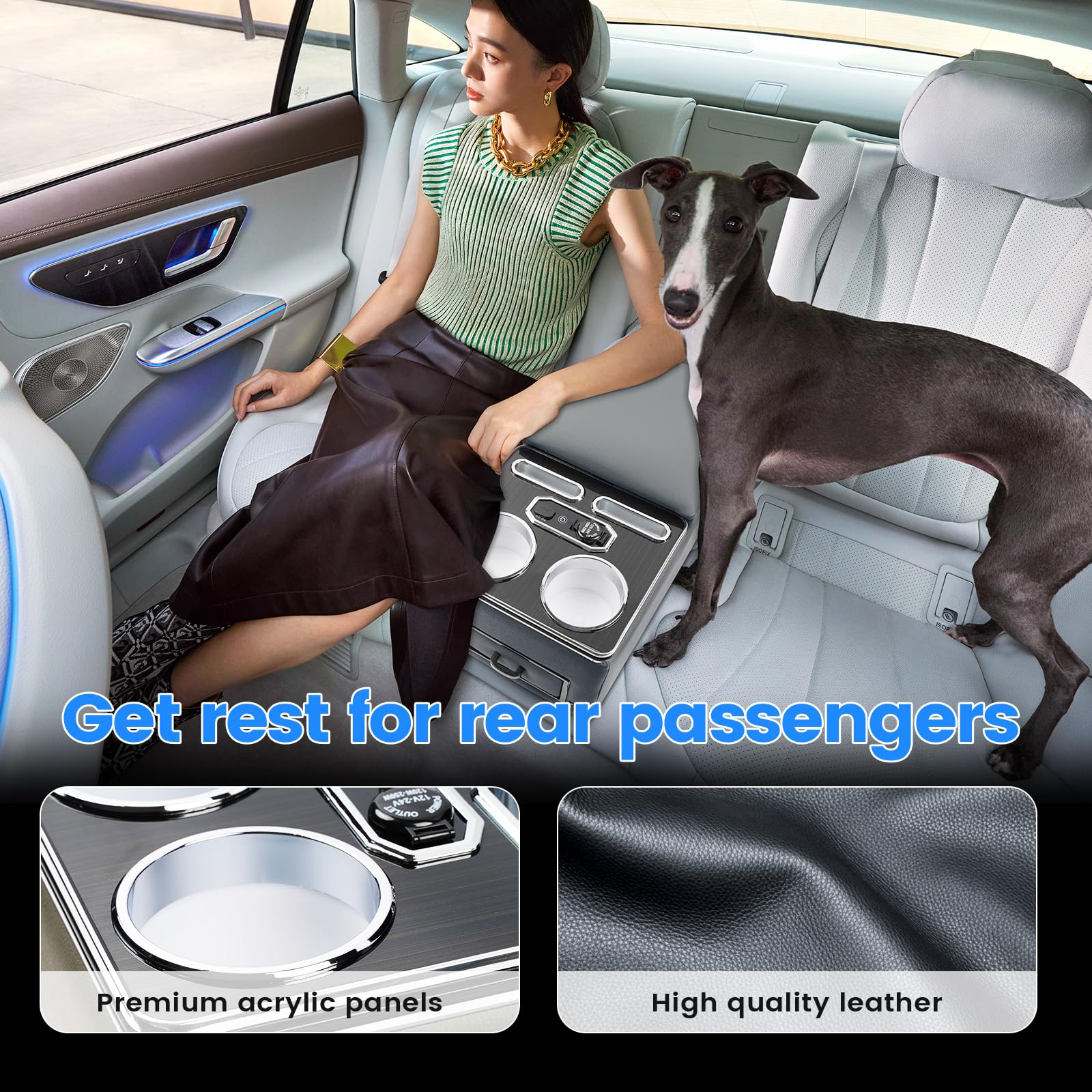 Rear Center Console For Car Minivan Van Truck