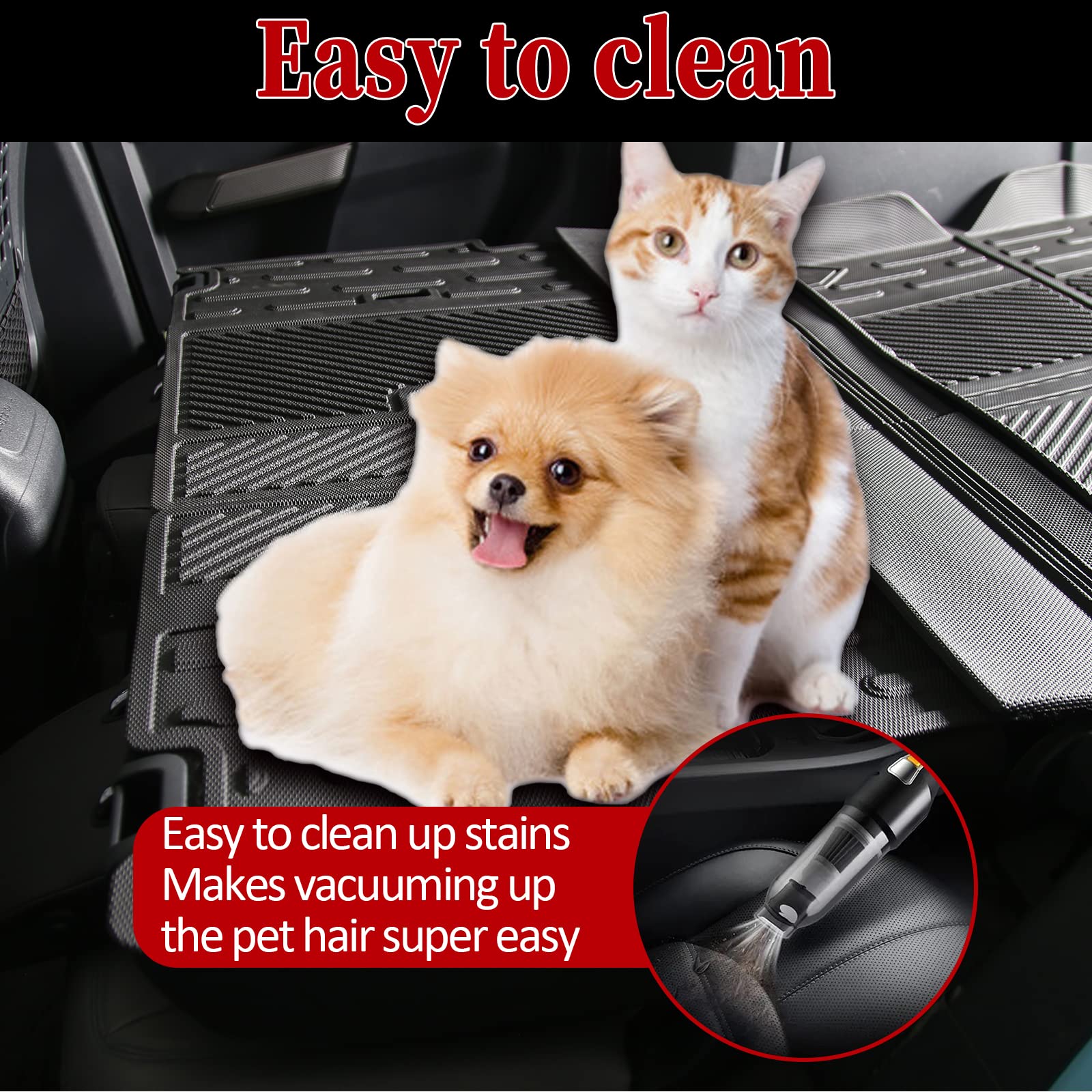 Back Seat Cover Protector for Ford Bronco Accessories 2021-2025 4 Doors with Vel-cro Split Dog Seat Liner