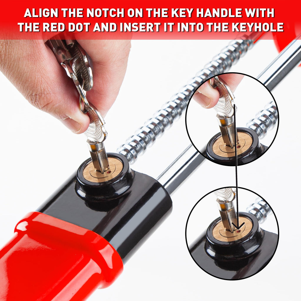 Heavy Duty Steering Wheel Lock Anti-Theft Car Device Security For Cars Trucks Vans and SUVs with 3 Keys