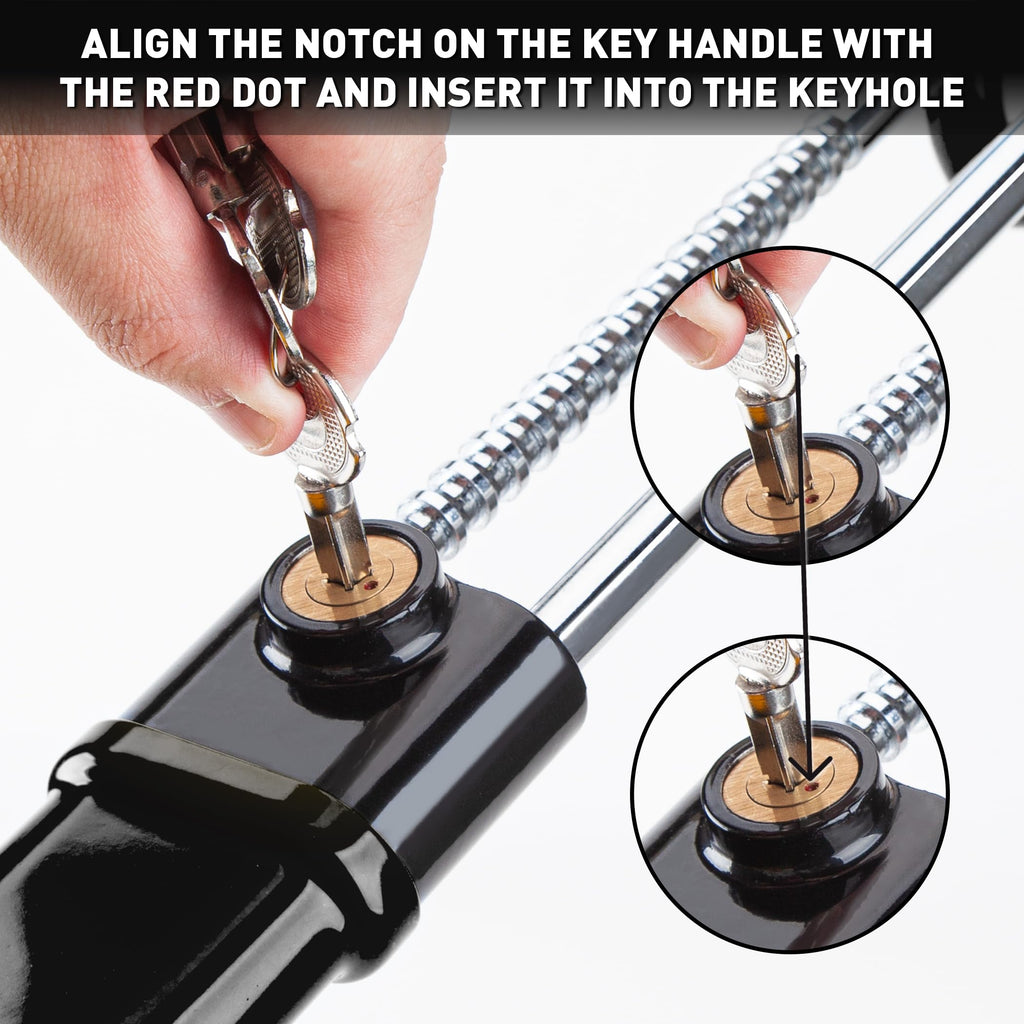 Heavy Duty Steering Wheel Lock Anti-Theft Car Device Security For Cars Trucks Vans and SUVs with 3 Keys