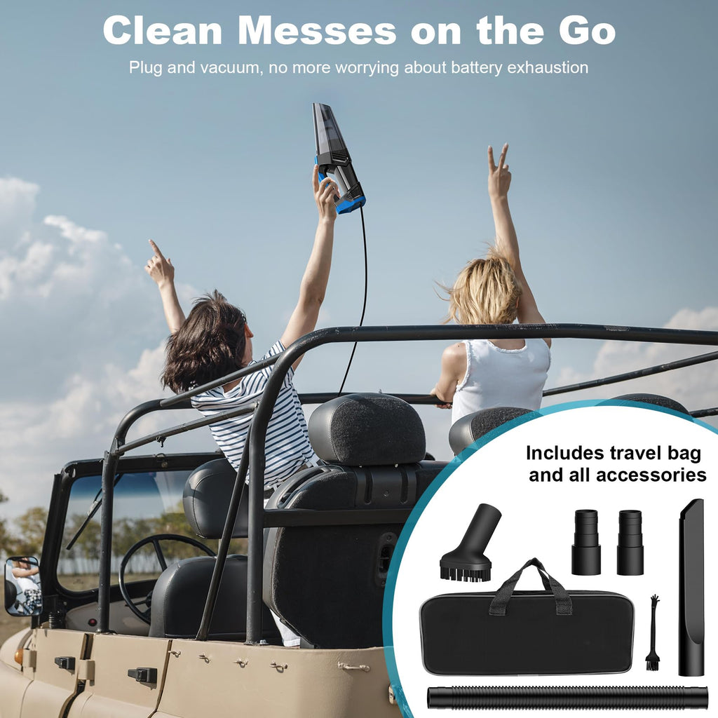 Cordless Car Vacuum Lightweight High Power Handheld Vacuum Cleaner with LED Light