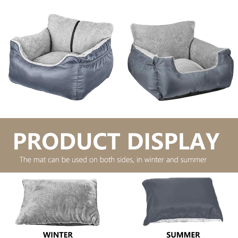 Dog Car Seat for Small Dogs with Storage Pockets and Adjustable Clip-On Leash Dog Booster Seats Bed