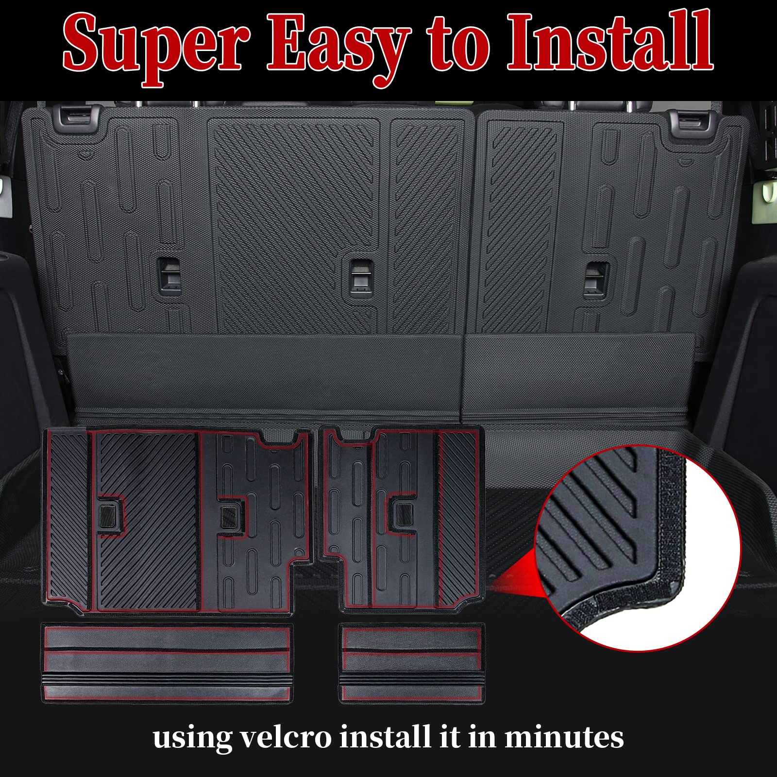 Back Seat Cover Protector for Ford Bronco Accessories 2021-2025 4 Doors with Vel-cro Split Dog Seat Liner