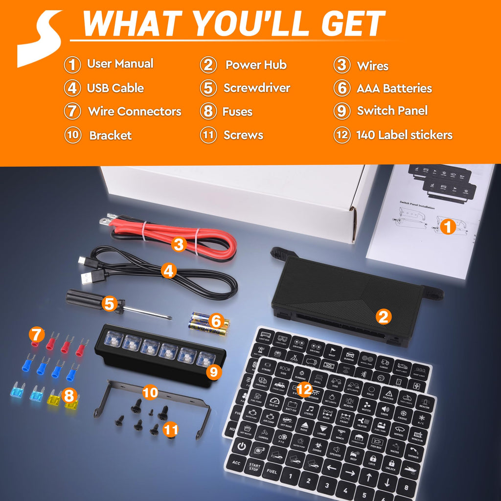 Wireless Switch Panel For Car Truck UTV ATV Boat RV Off-Road