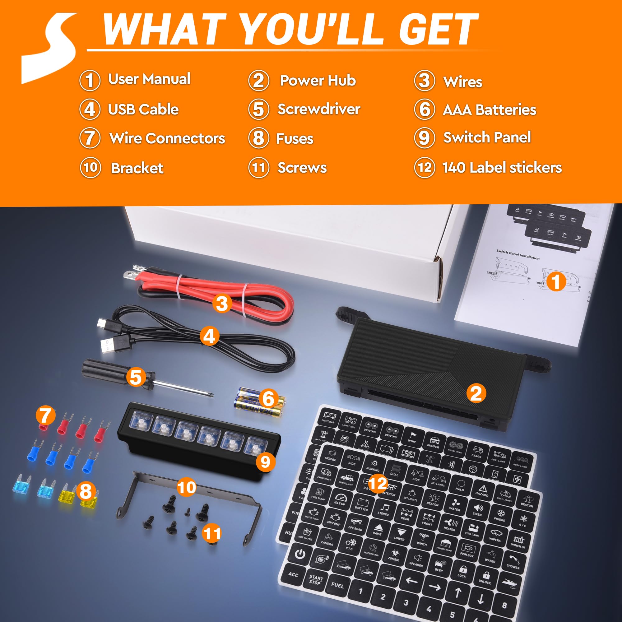 Wireless Switch Panel For Car Truck UTV ATV Boat RV Off-Road