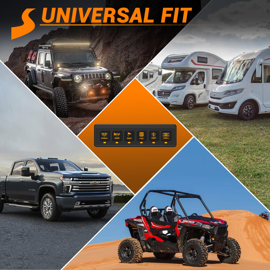 Wireless Switch Panel For Car Truck UTV ATV Boat RV Off-Road