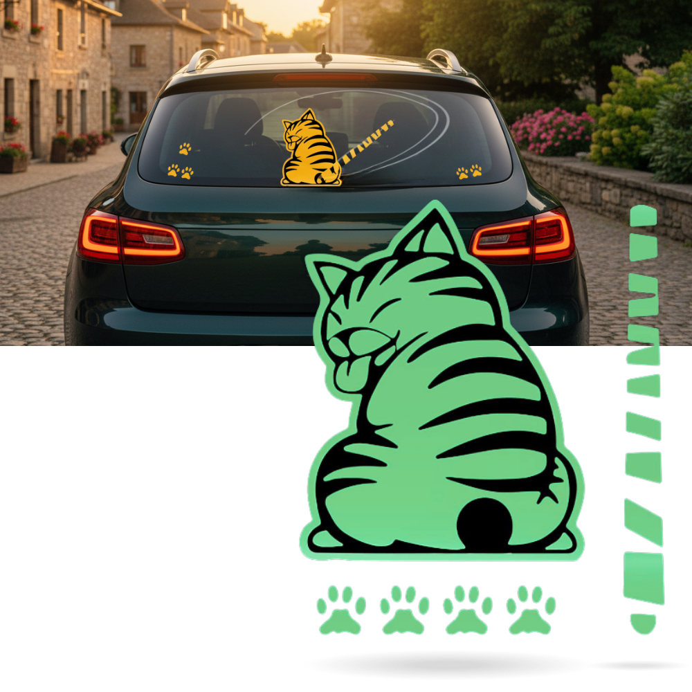 Quirky Cat Wiper Decal