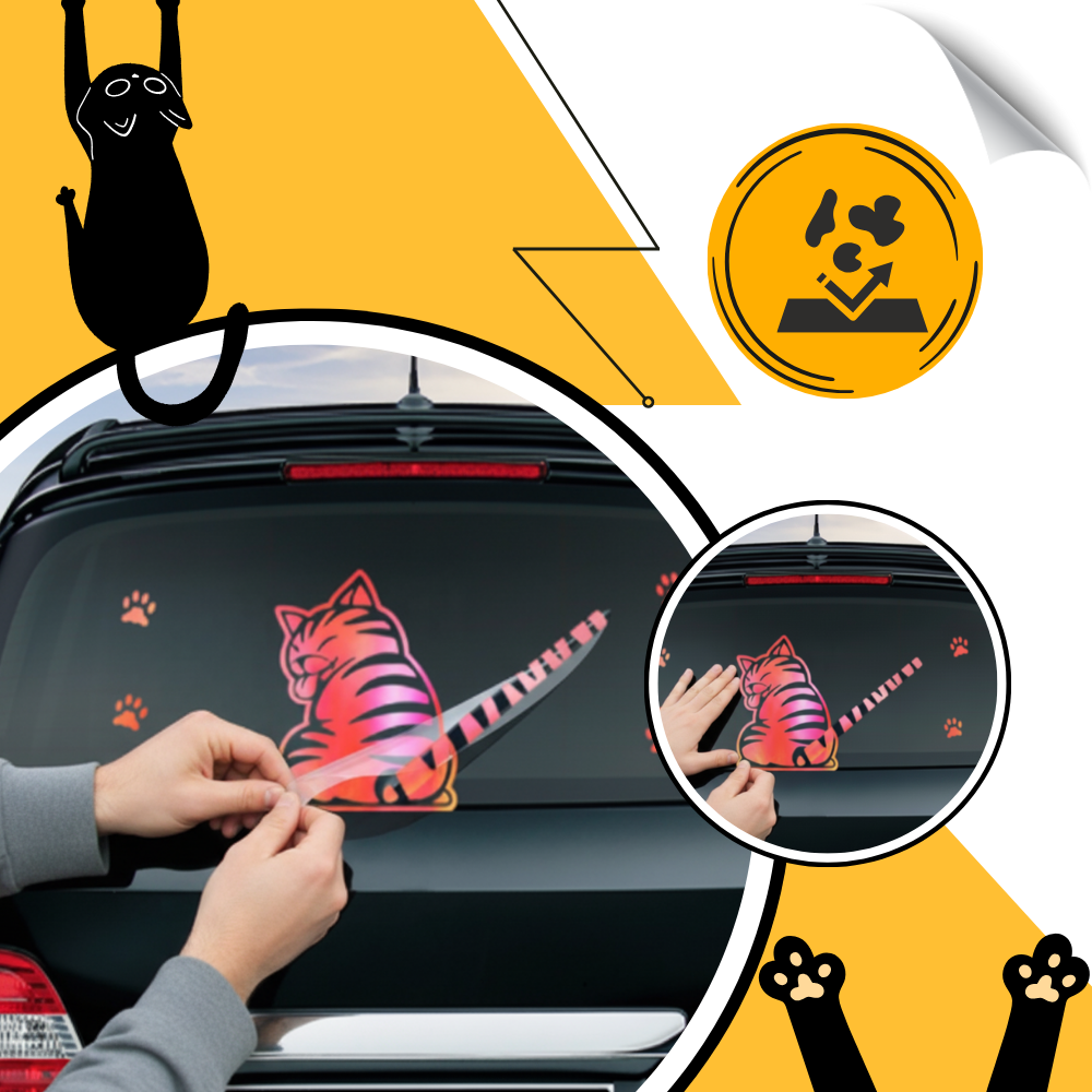 Quirky Cat Wiper Decal