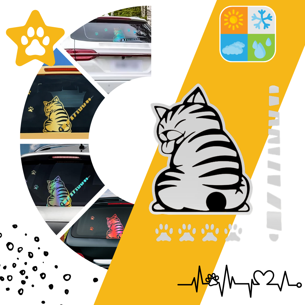 Quirky Cat Wiper Decal